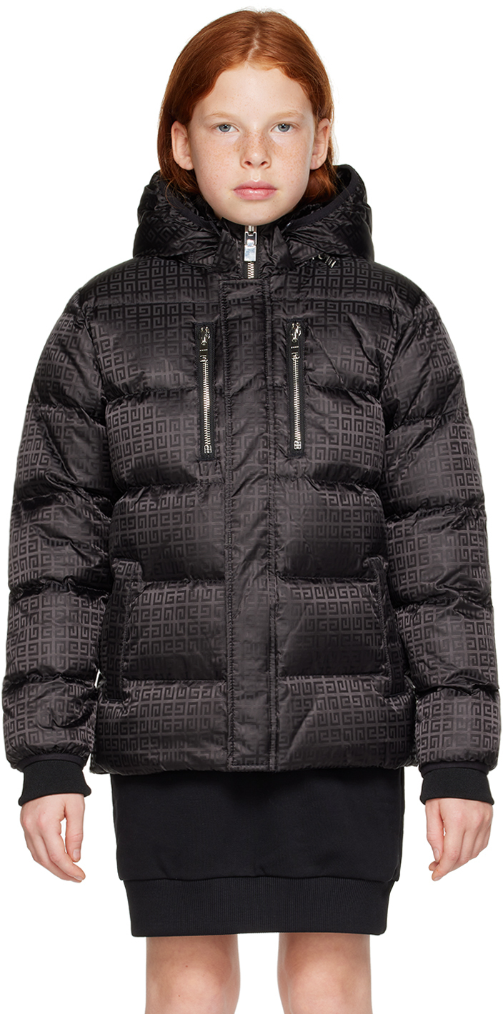 Shop Givenchy Kids Black Quilted Down Jacket In 09b Black