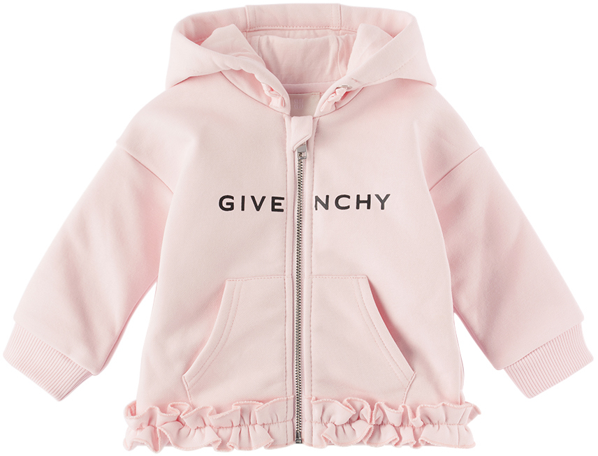 Givenchy Baby Pink Ruffled Hoodie In 44z Marshmallow