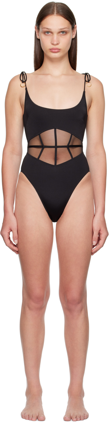 Agent Provocateur: Black Storme One-Piece Swimsuit | SSENSE Canada