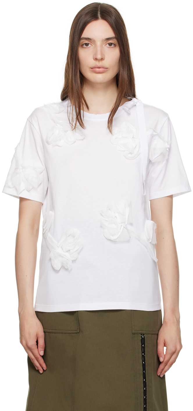 3.1 Phillip Lim: White Floral T-Shirt | SSENSE