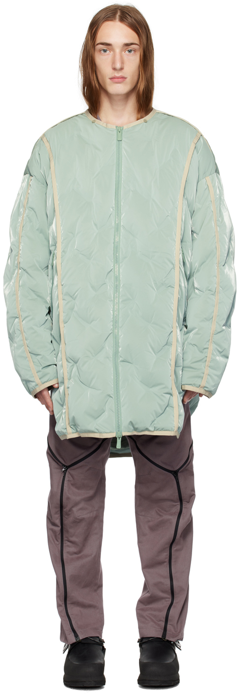 A. A. Spectrum Green Blankers Down Jacket In Frost Green