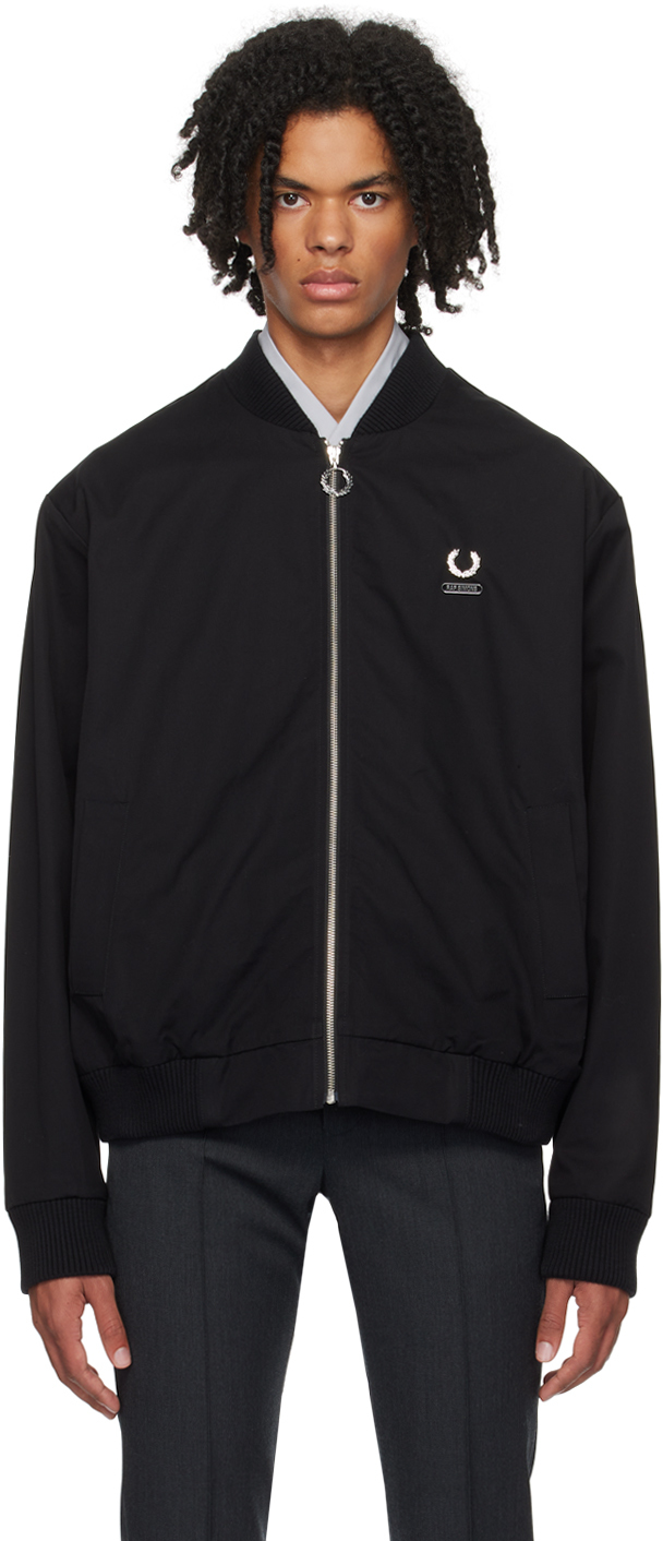 Raf Simons Black Fred Perry Edition Bomber Jacket In 102 Black
