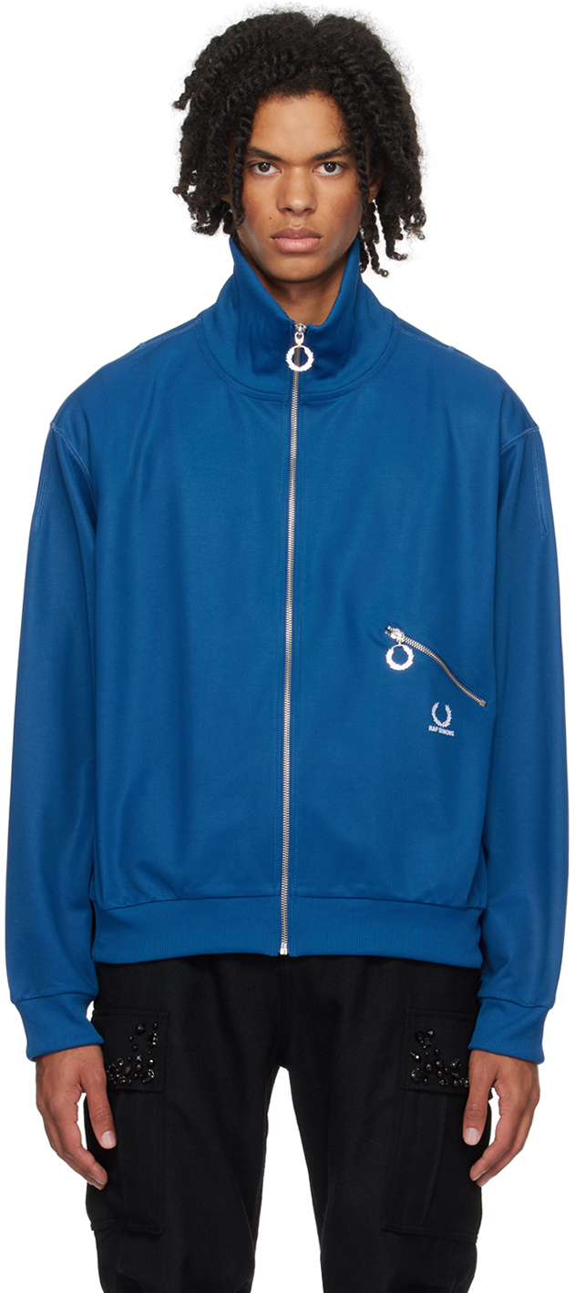 Blue Fred Perry Edition Track Jacket by Raf Simons on Sale