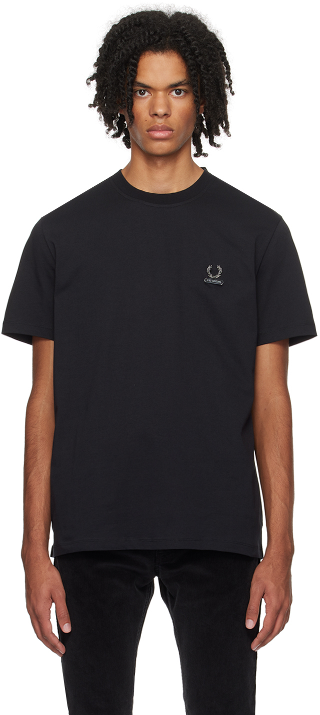 Raf Simons Black Fred Perry Edition T-shirt In 102 Black