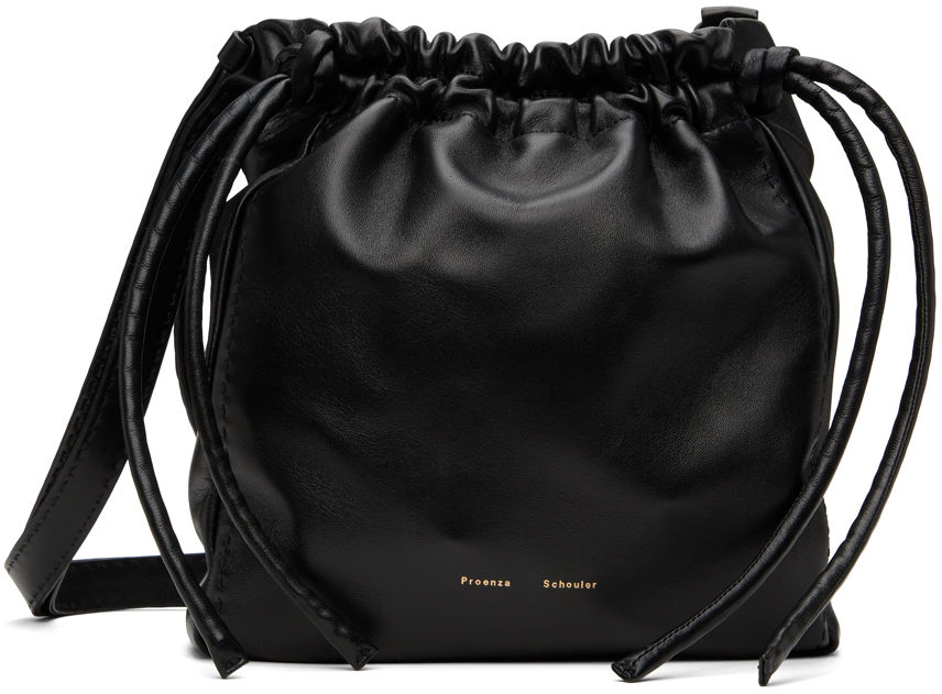 Proenza Schouler Fringe Bucket Bag Black & Brown Leather Drawstring Cinch  Purse