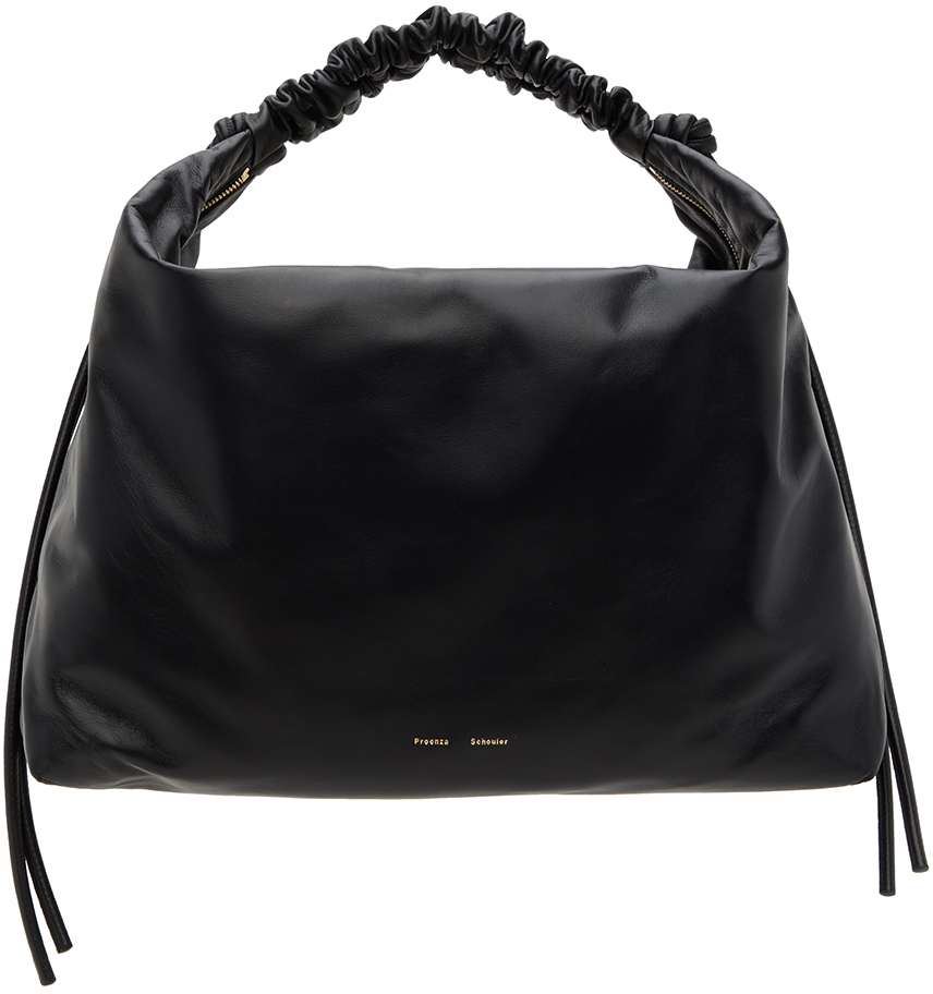 Black Large Drawstring Shoulder Bag
