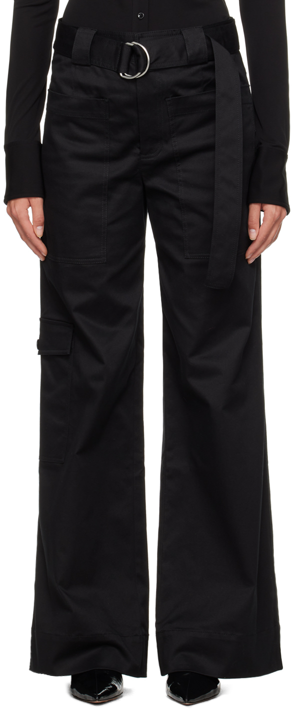 Proenza Schouler Black  White Label Belted Trousers In 001 Black