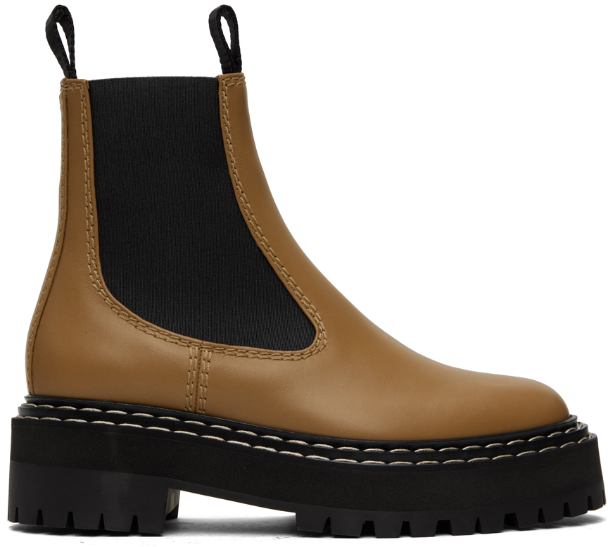 Tan Platform Chelsea Boots