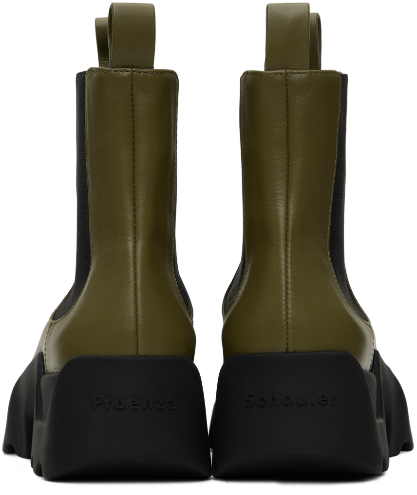 PROENZA SCHOULER KHAKI STOMP CHELSEA BOOTS