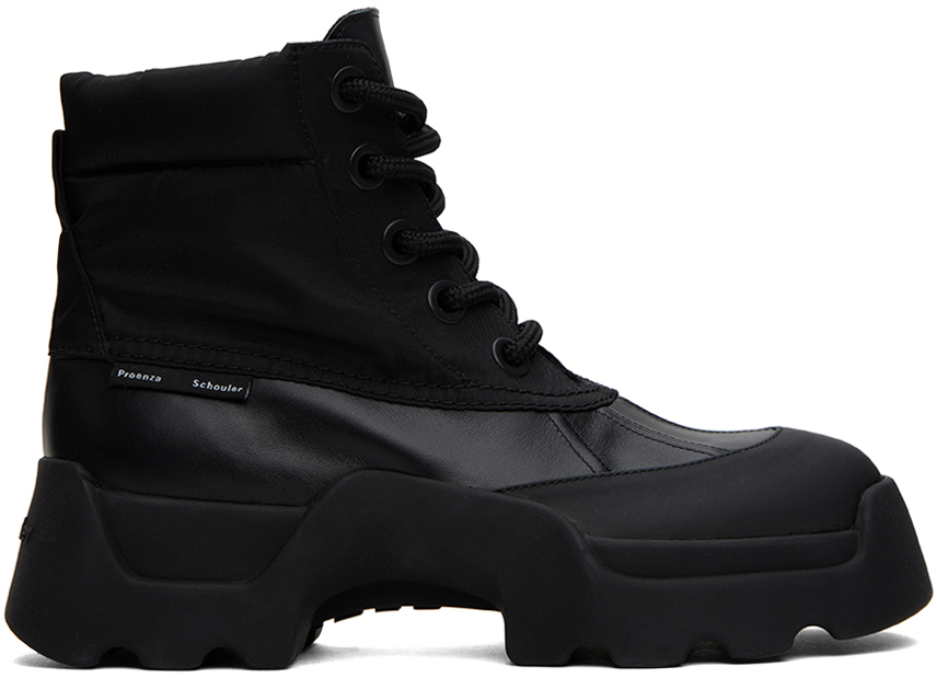 Proenza Schouler Black Stomp Boots In 001 Black