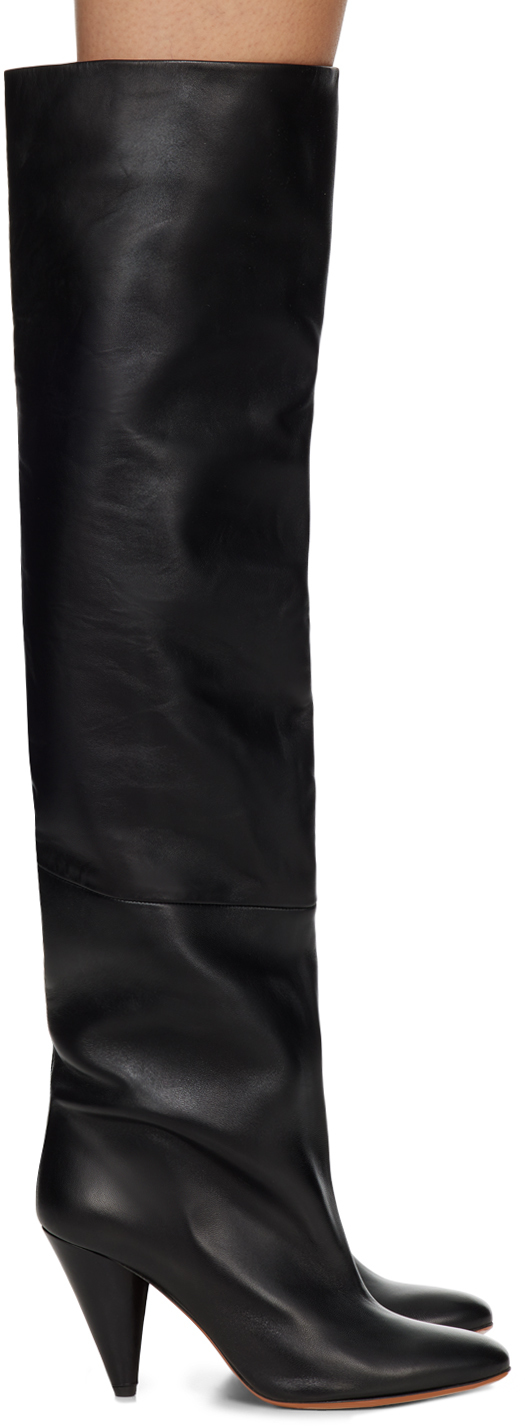 Black Cone Over The Knee Boots