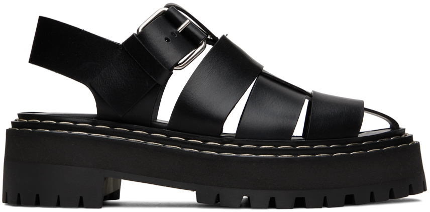 Black Lug Sandals by Proenza Schouler on Sale