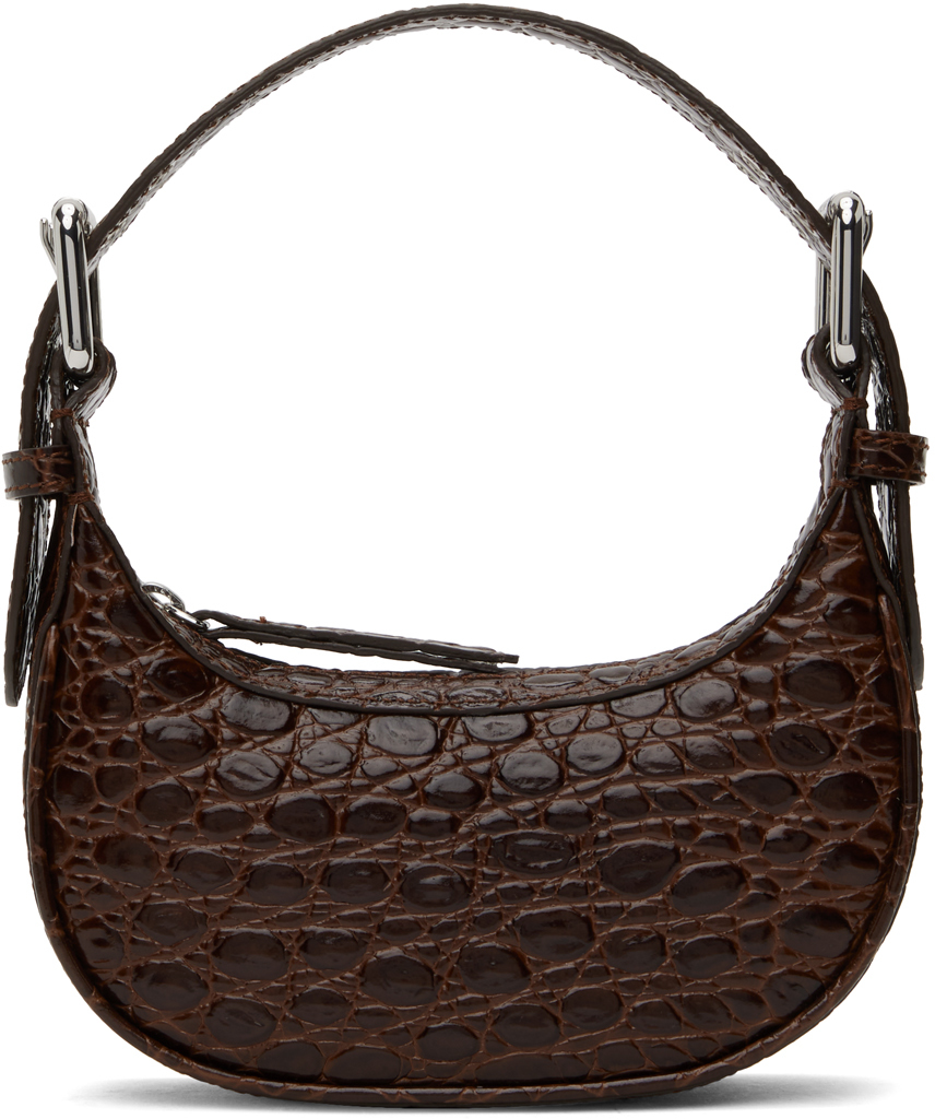 Mini leather mini bag By Far Brown in Leather - 29942299