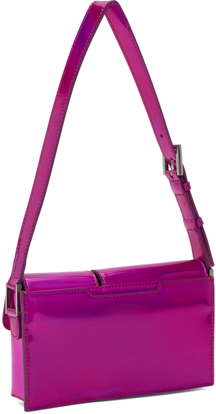 By Far Baby Billy Iridescent Lac Shoulder Bag In Fch Fuchsia