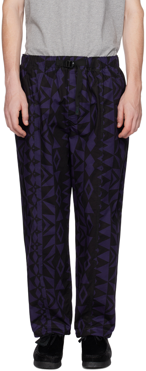 Black & Purple Belted Track Pants