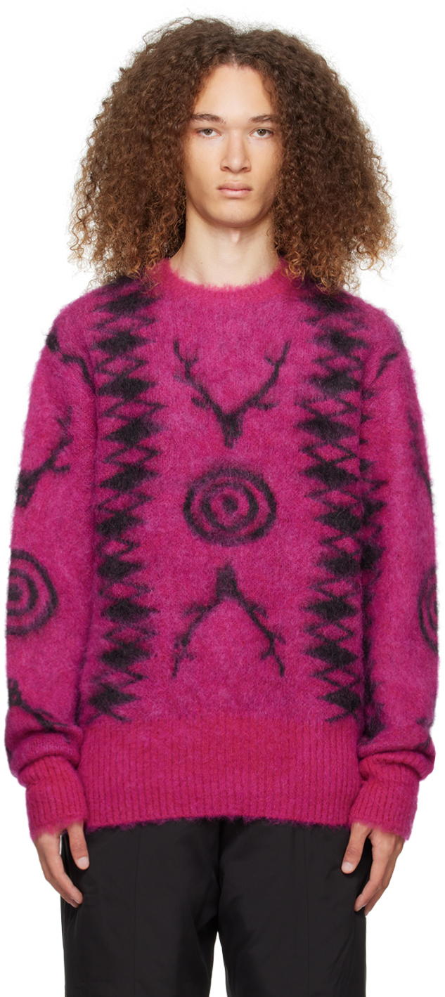 South2 West8 Pink Jacquard Sweater In A-pink