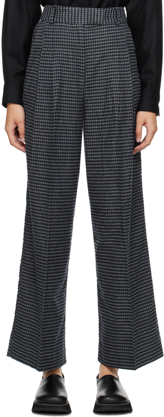 By Malene Birger Gray Cymbaria Trousers In Qv1 Houndstooth