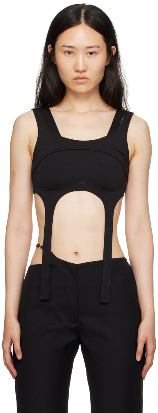 Black Harness Tank Top by HELIOT EMIL on Sale