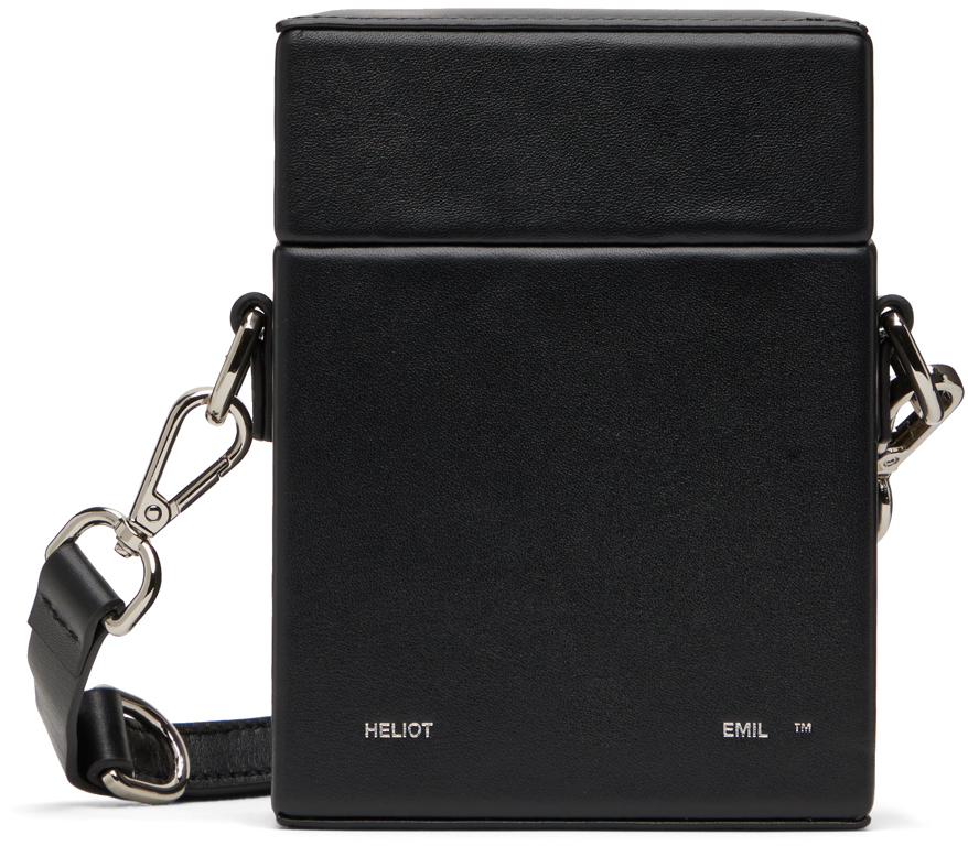HELIOT EMIL: Black Strap Box Bag | SSENSE Canada