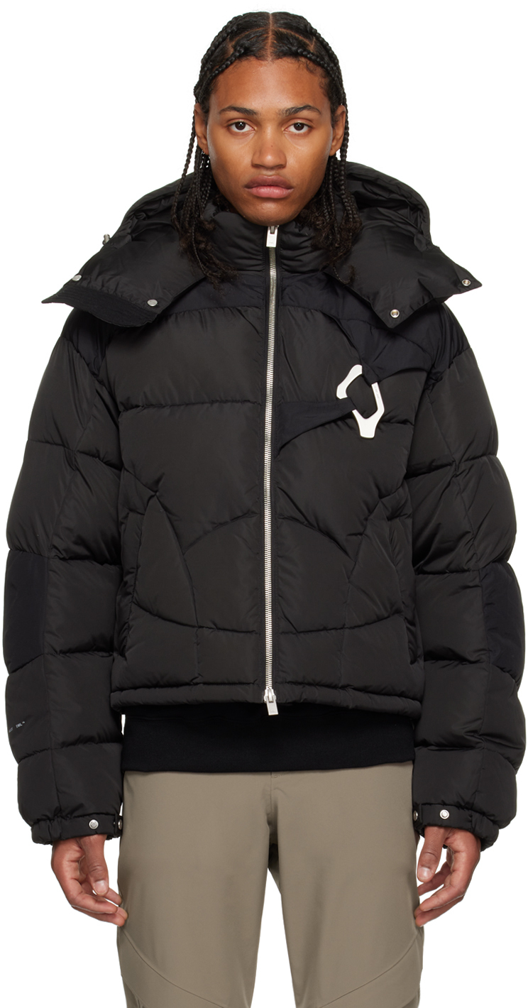 Black Abstract Down Jacket