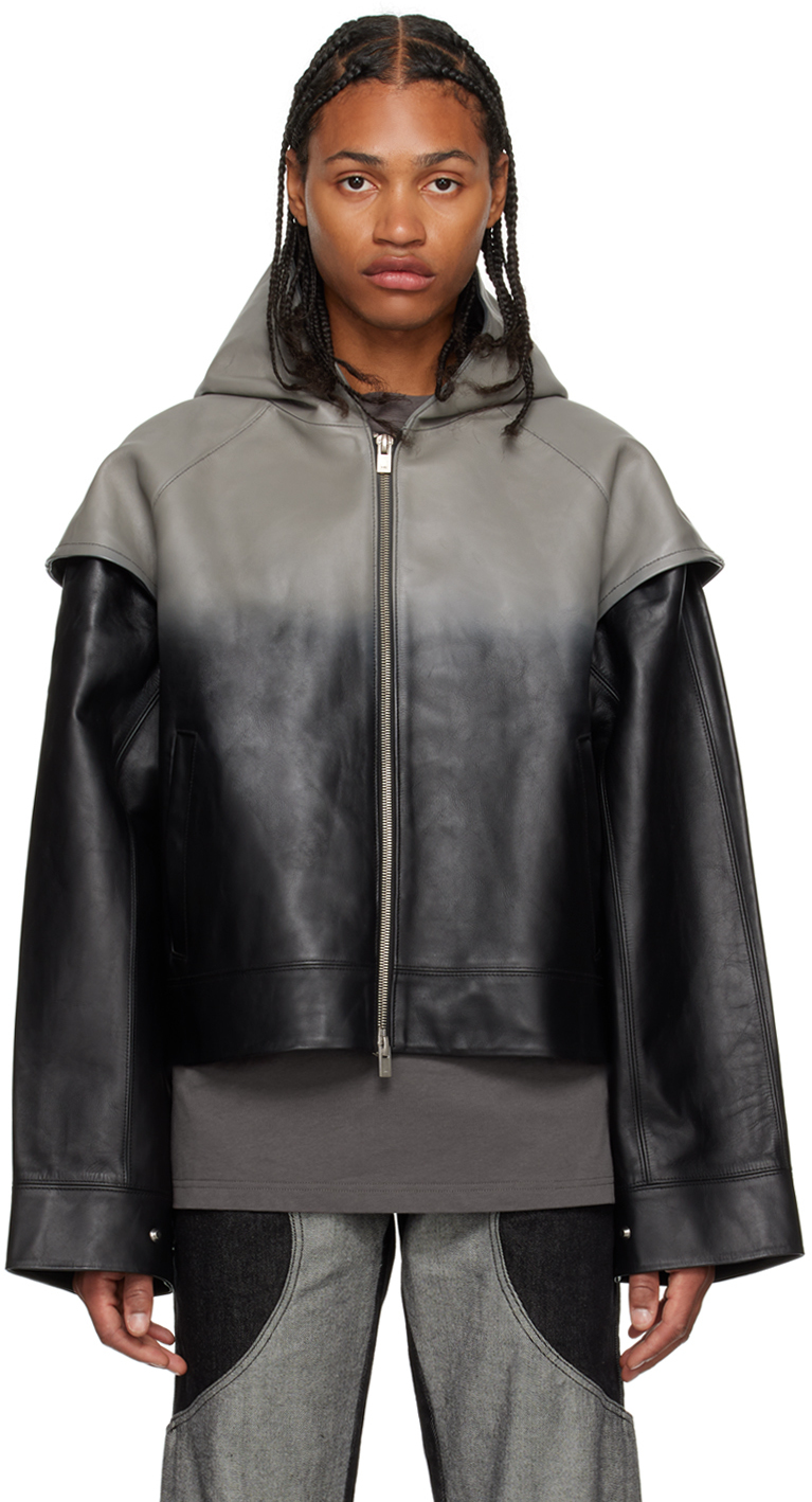 Shop Heliot Emil Black Bind Leather Jacket