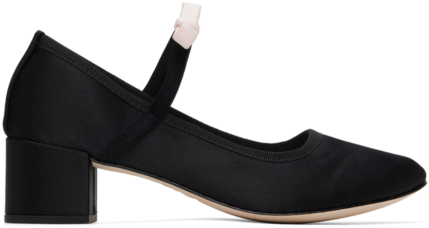 Black Guillemette Mary Janes Heels