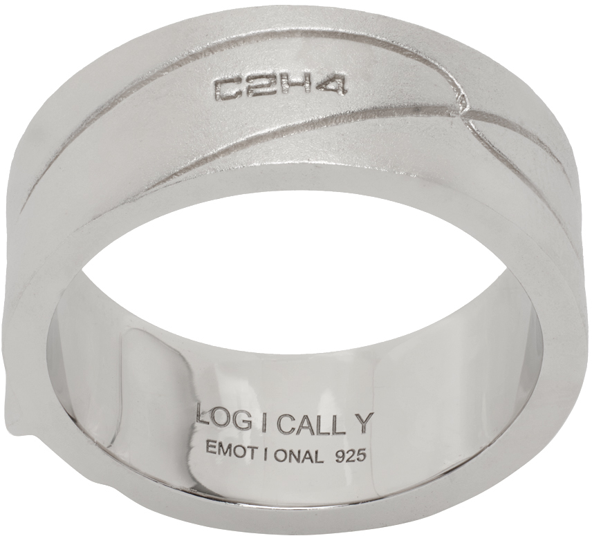 Silver Streamline Logo Ring