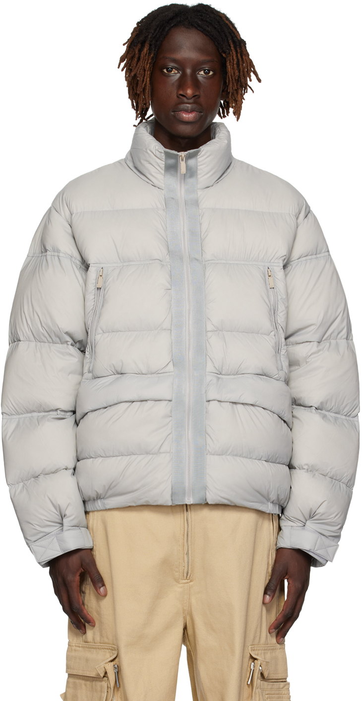 Shop C2h4 Gray Quilted Down Jacket