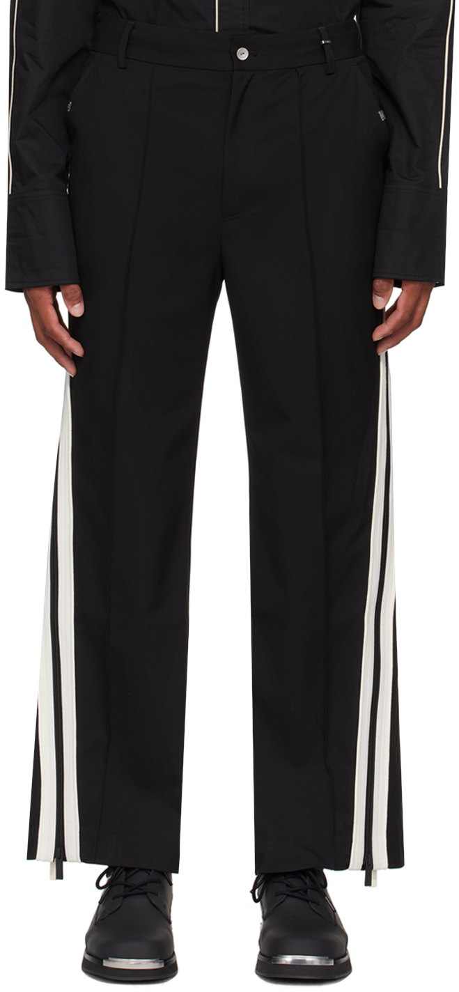 Black Linear Trousers by C2H4 on Sale