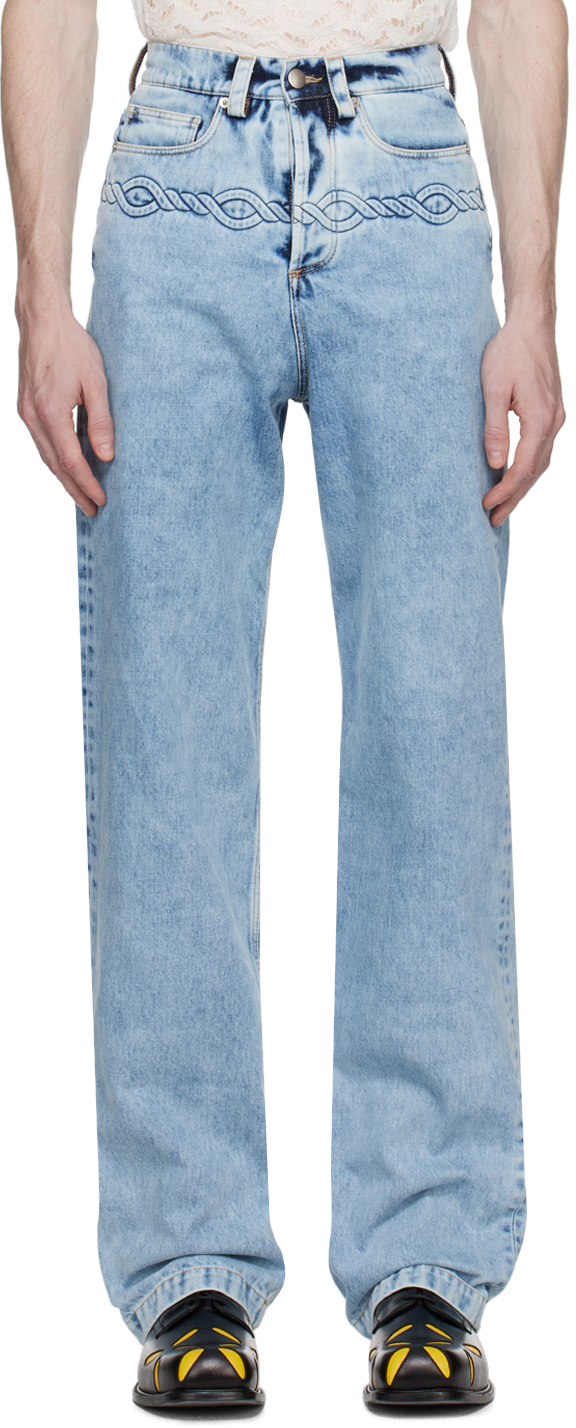 Blue Cable Corded Jeans