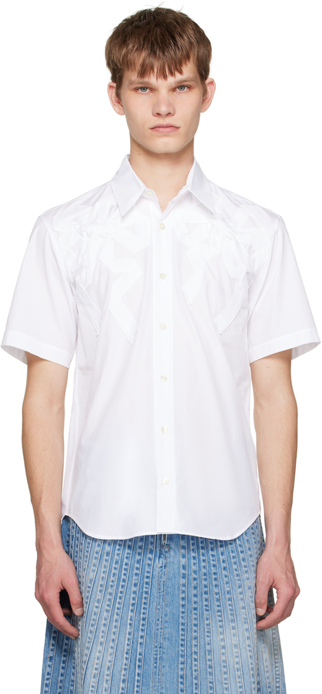 Stefan Cooke White Bows Shirt In White/white