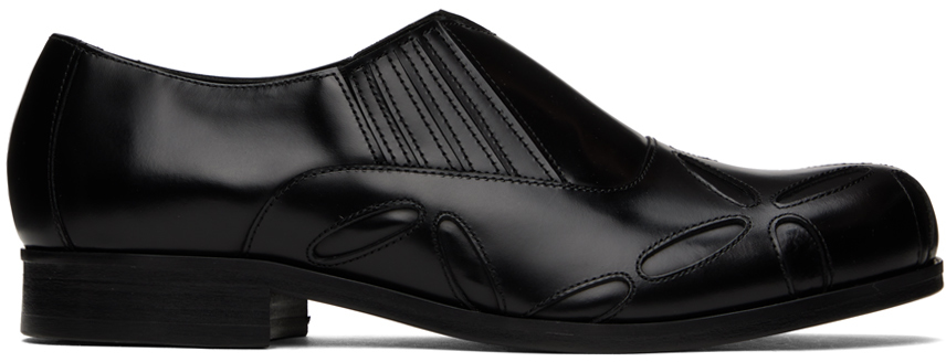 Stefan Cooke: Black Slashed Loafers | SSENSE