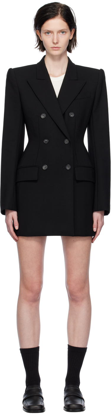 Black Double-Breasted Minidress