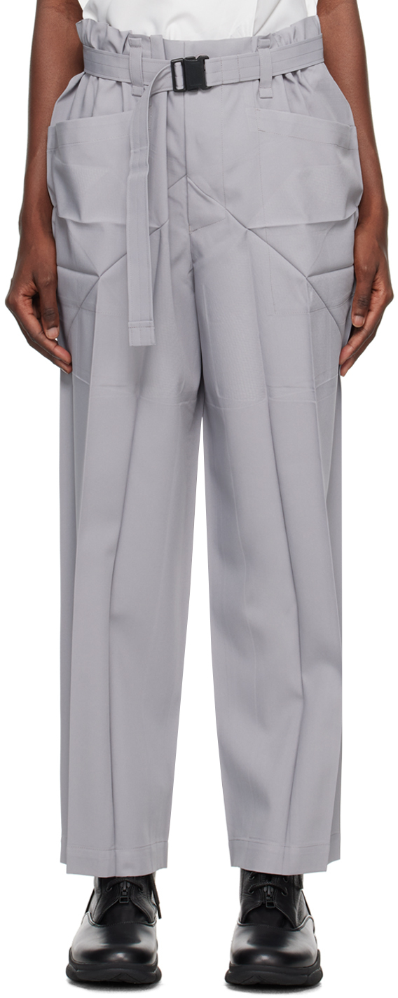 132 5. Issey Miyake Grey Edge Trousers In 12 Grey