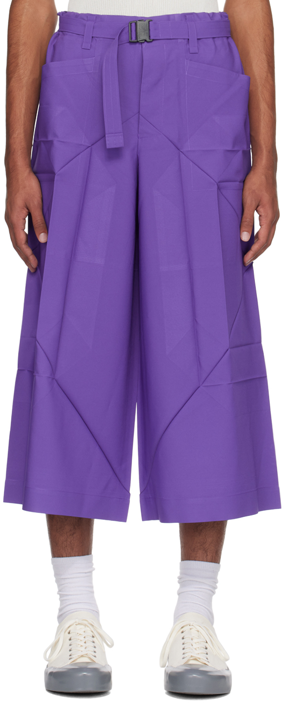 132 5. Issey Miyake Purple Edge Trousers In 81-purple