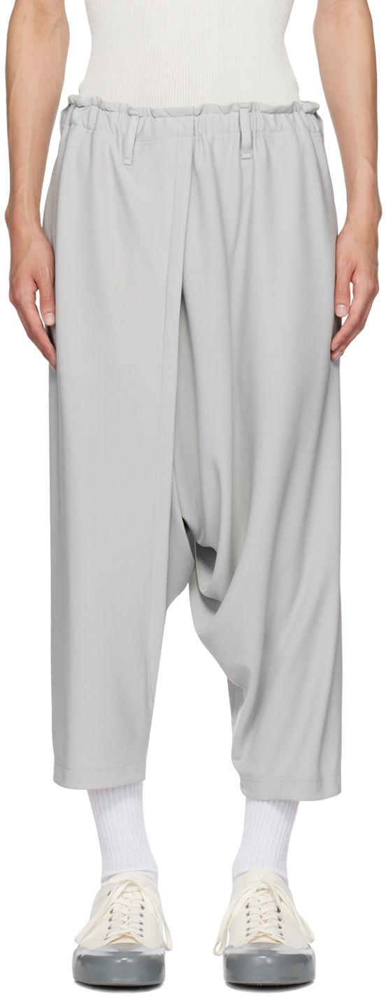 132 5. Issey Miyake Grey Basic Trousers In 11-light Grey