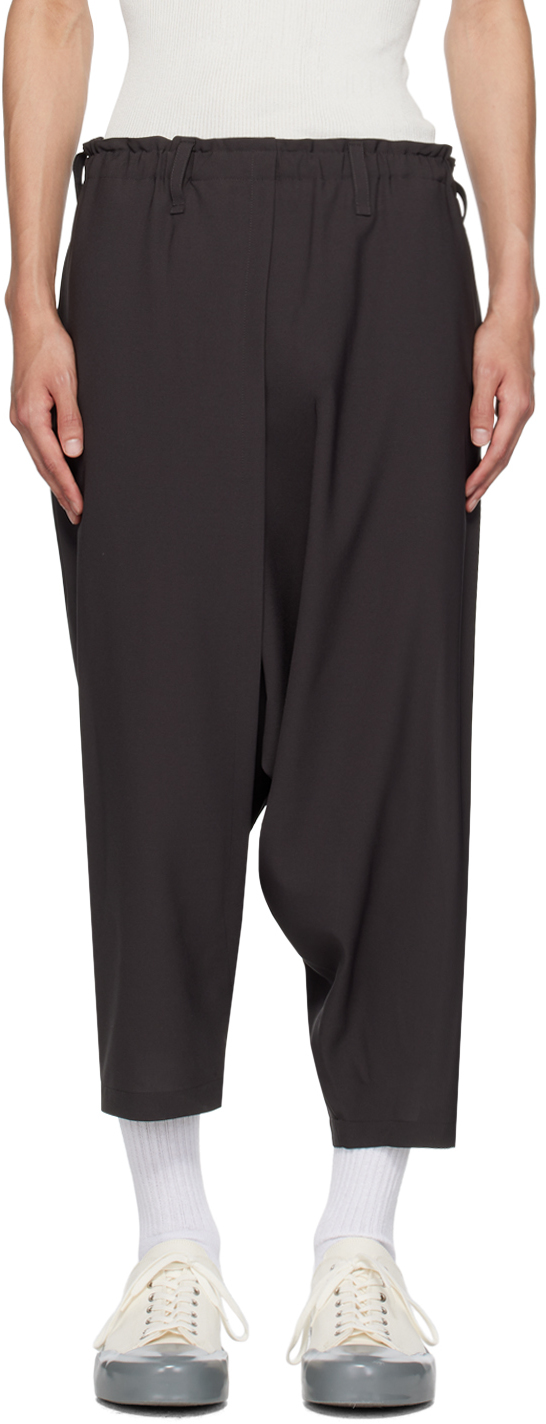 132 5. Issey Miyake Gray Seamless Basic Trousers In 13-charcoal Gray
