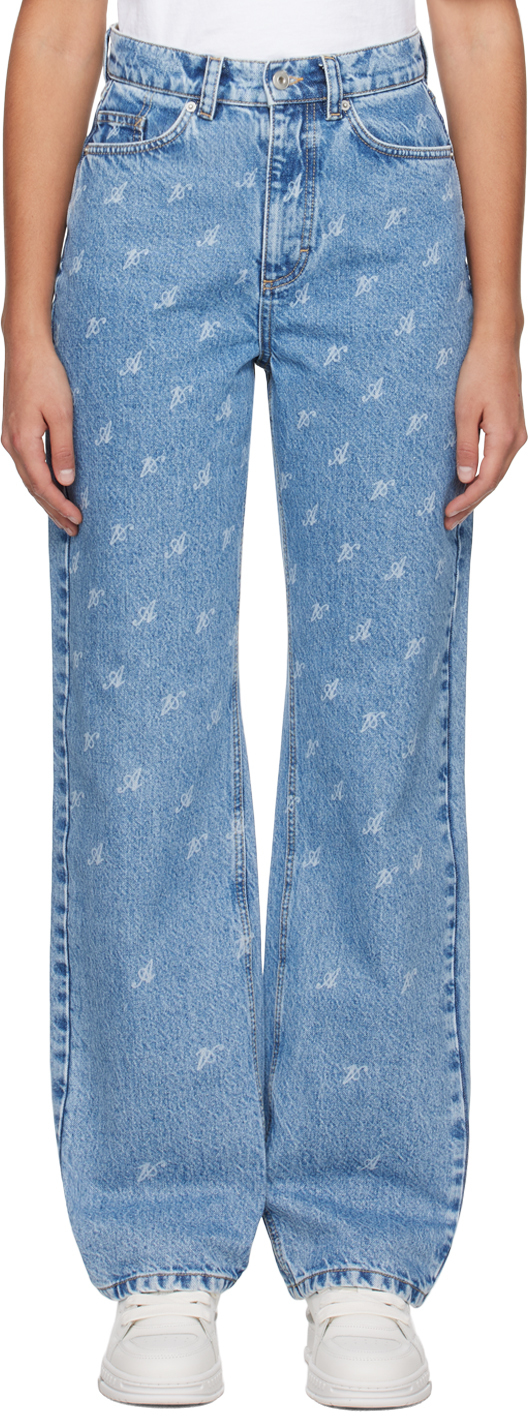 Axel Arigato Blue Signature Sly Jeans In Light Blue