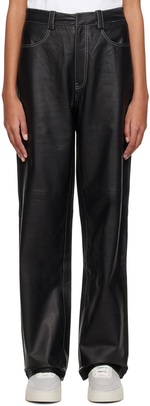 THE ROW Baer flared leather pants