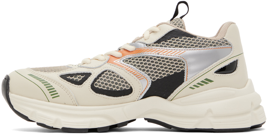 Axel Arigato Marathon Runner Leather And Mesh Sneakers In Cremino/kale Green