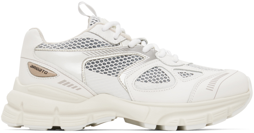 White & Beige Marathon Sneakers