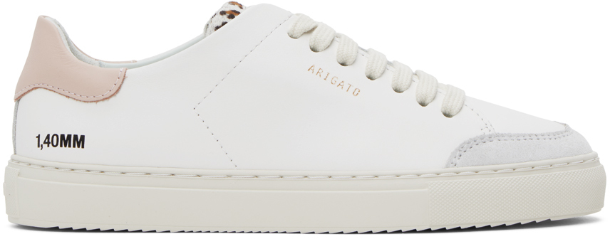 Shop Axel Arigato White Clean 90 Triple Sneakers In White/dusty Pink/min