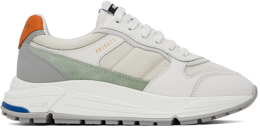 Axel Arigato White & Green Rush Sneakers In White/dusty Mint