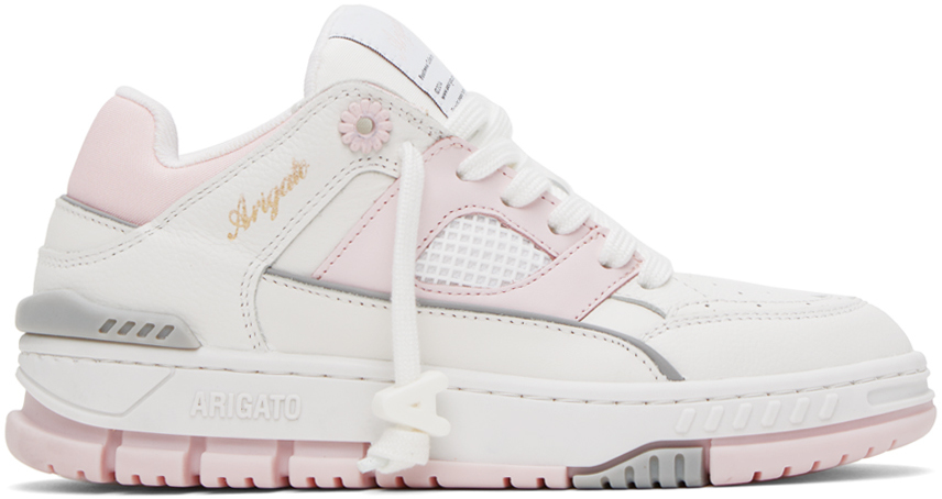 Shop Axel Arigato White & Pink Area Lo Sneakers In White/light Pink