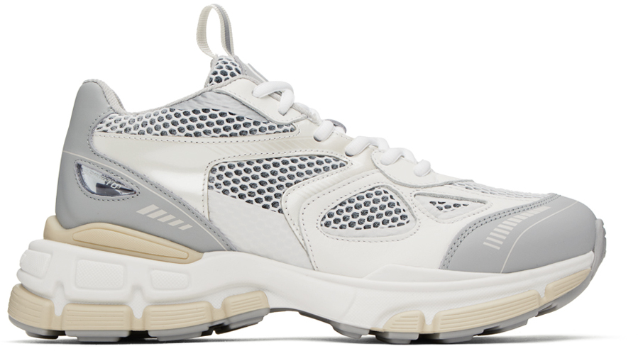 White & Gray Marathon Neo Sneakers by Axel Arigato on Sale