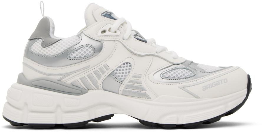 White & Silver Sphere Runner Sneakers