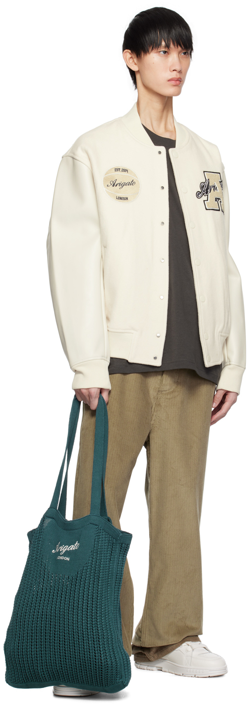 Axel Arigato Blue Grid Tote In Dark Cyan