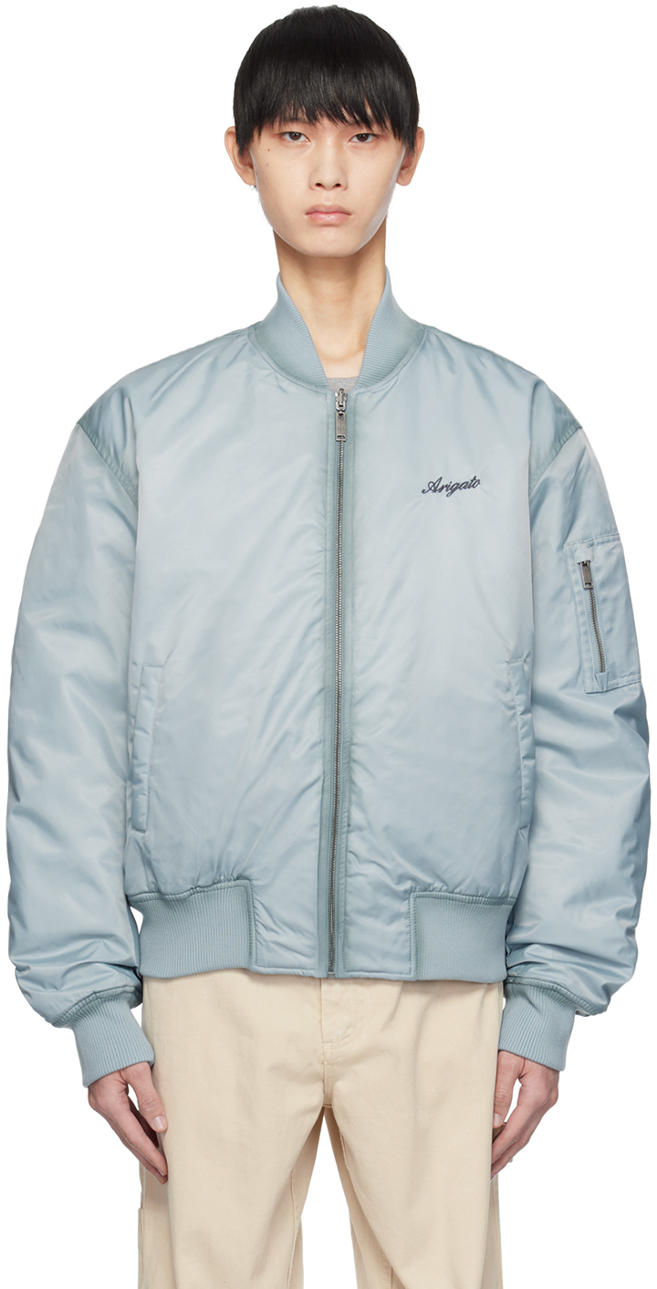Axel Arigato Blue Annex Reversible Bomber Jacket In Bleached Blue