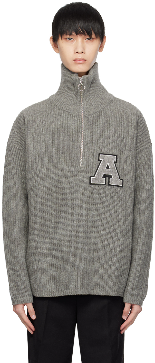 Axel Arigato Gray Team Sweater In Grey Melange