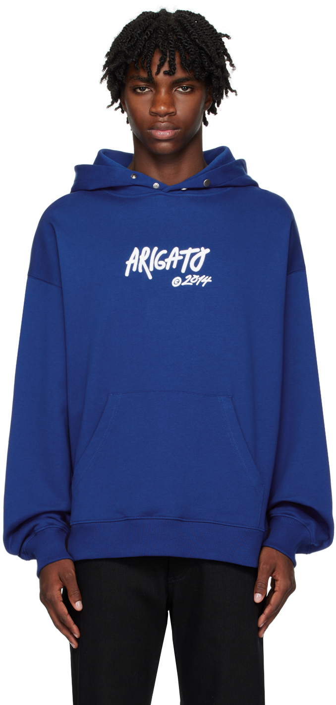 Shop Axel Arigato Blue Tag Hoodie In Brand Blue